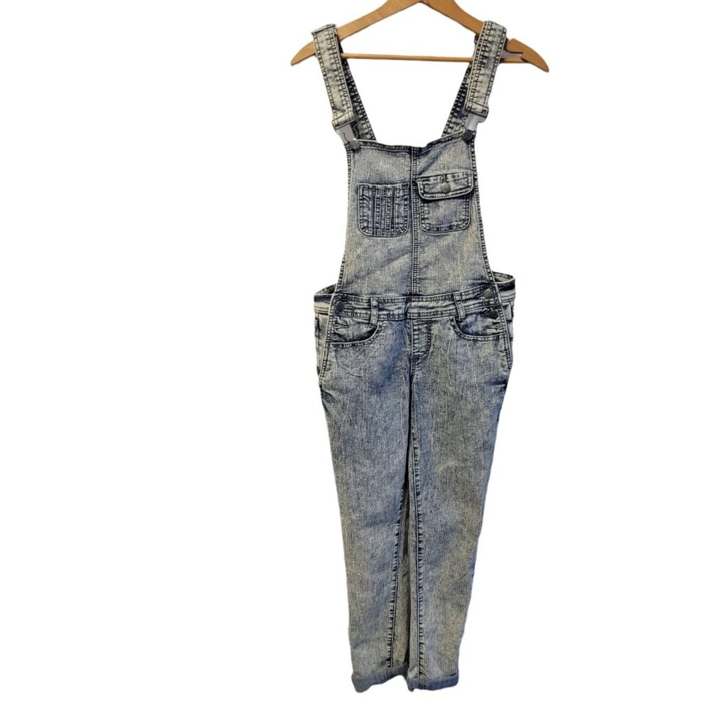 NWT Harmony & Havoc Denim Bib Overalls Stretch Light Wash Juniors Size‎ 7 NEW